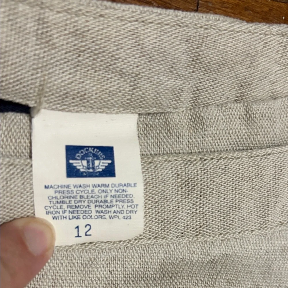 Vintage Dockers Tan Women's Skort with‎ Button Detail big linen cotton